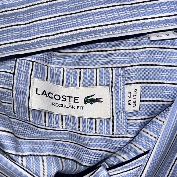 Lacoste Striped Button Up Dress Shirt - Picture 4 of 8
